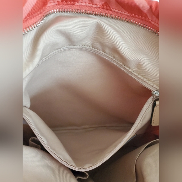 Coach Womens F23283 Orange Tan Canvas Zebra Print Leather Trim Tote Handbag - Picture 15 of 16